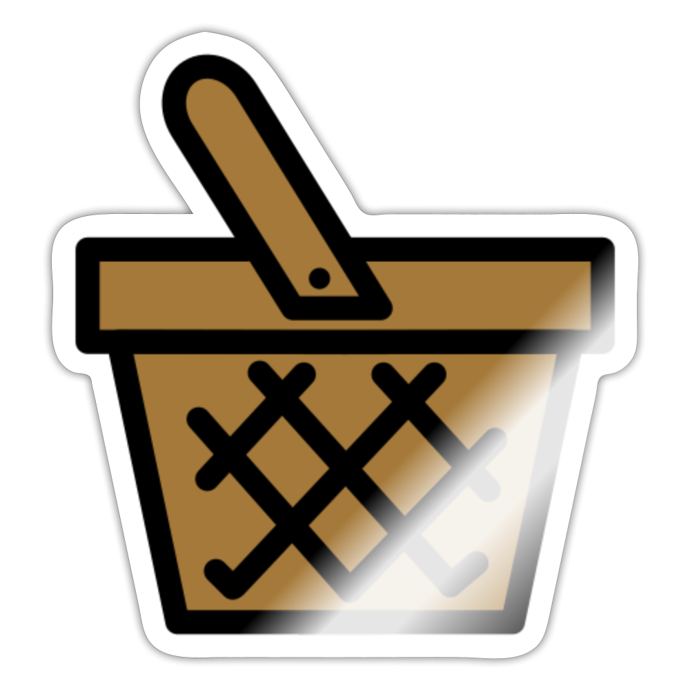 Basket Moji Sticker - Emoji.Express - white glossy