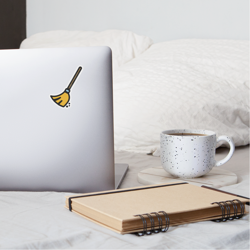 Broom Moji Sticker - Emoji.Express - white glossy