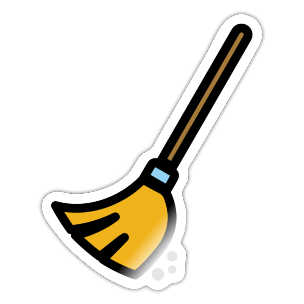Broom Moji Sticker - Emoji.Express - white glossy