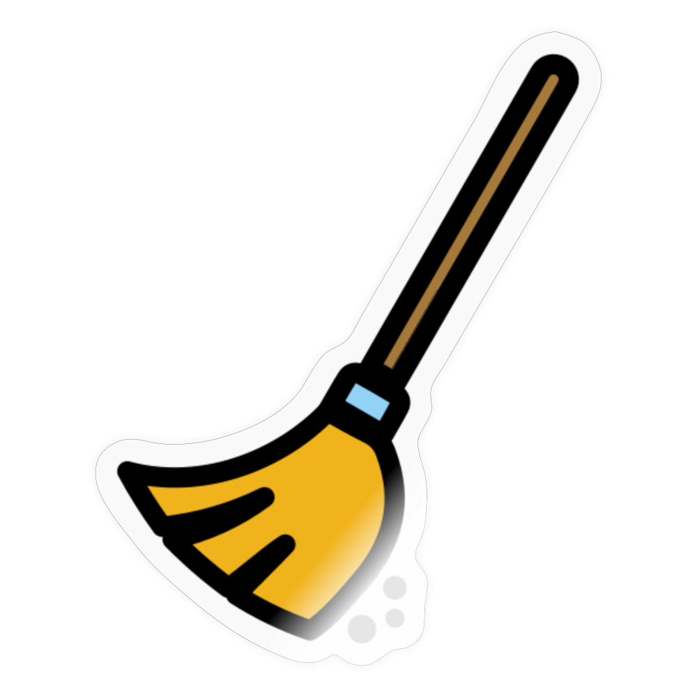 Broom Moji Sticker - Emoji.Express - transparent glossy