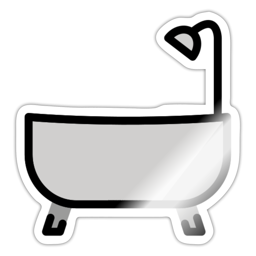 Bathtub Moji Sticker - Emoji.Express - white glossy