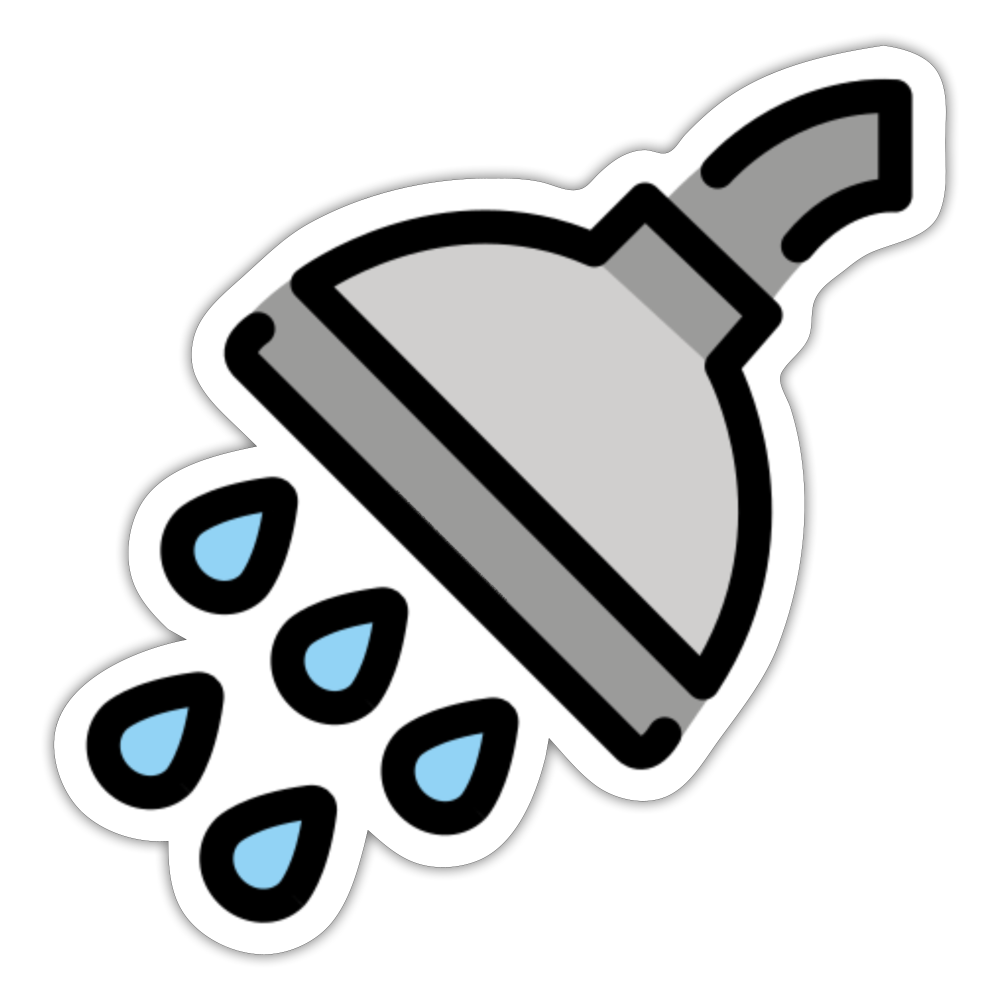 Shower Moji Sticker - Emoji.Express - white matte