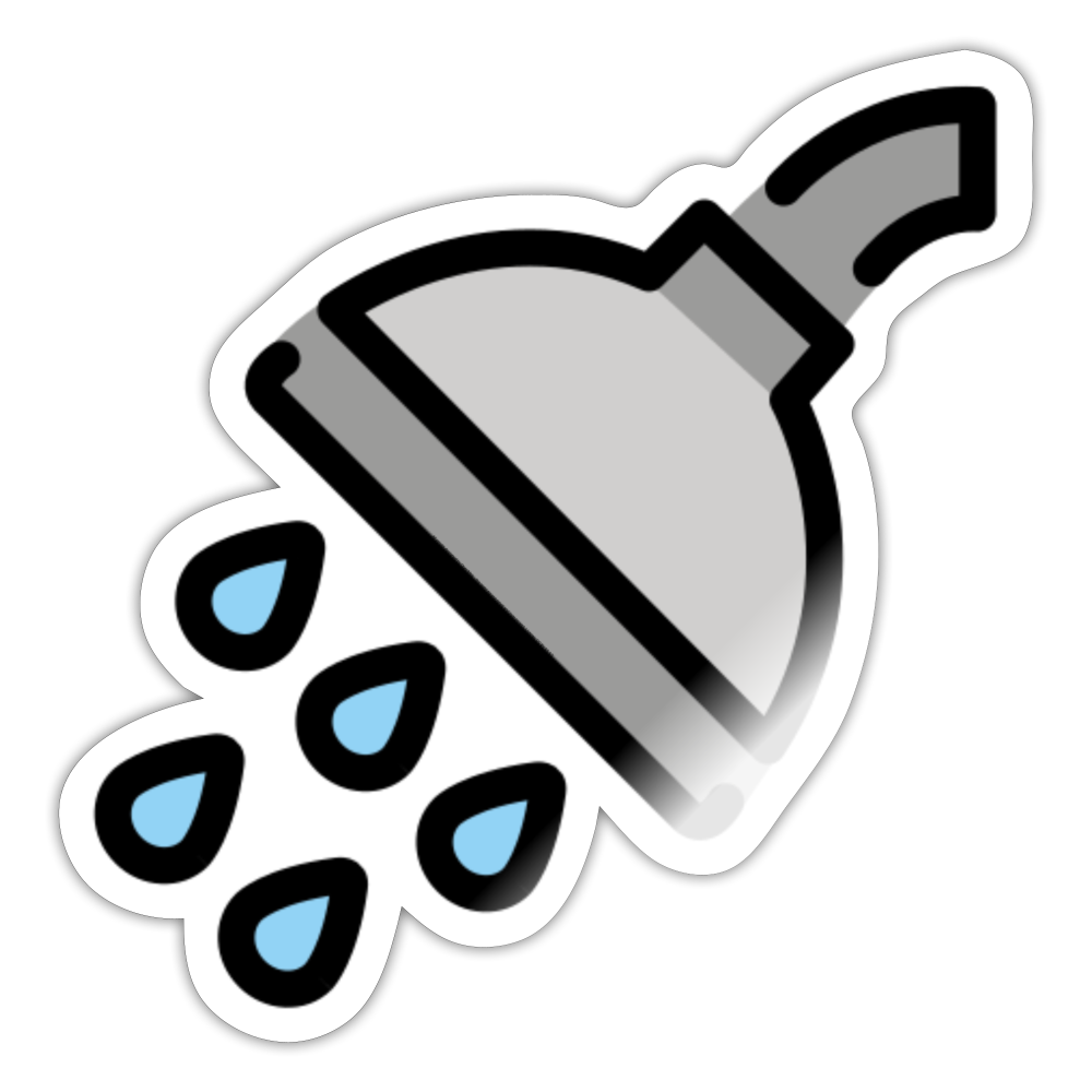 Shower Moji Sticker - Emoji.Express - white glossy