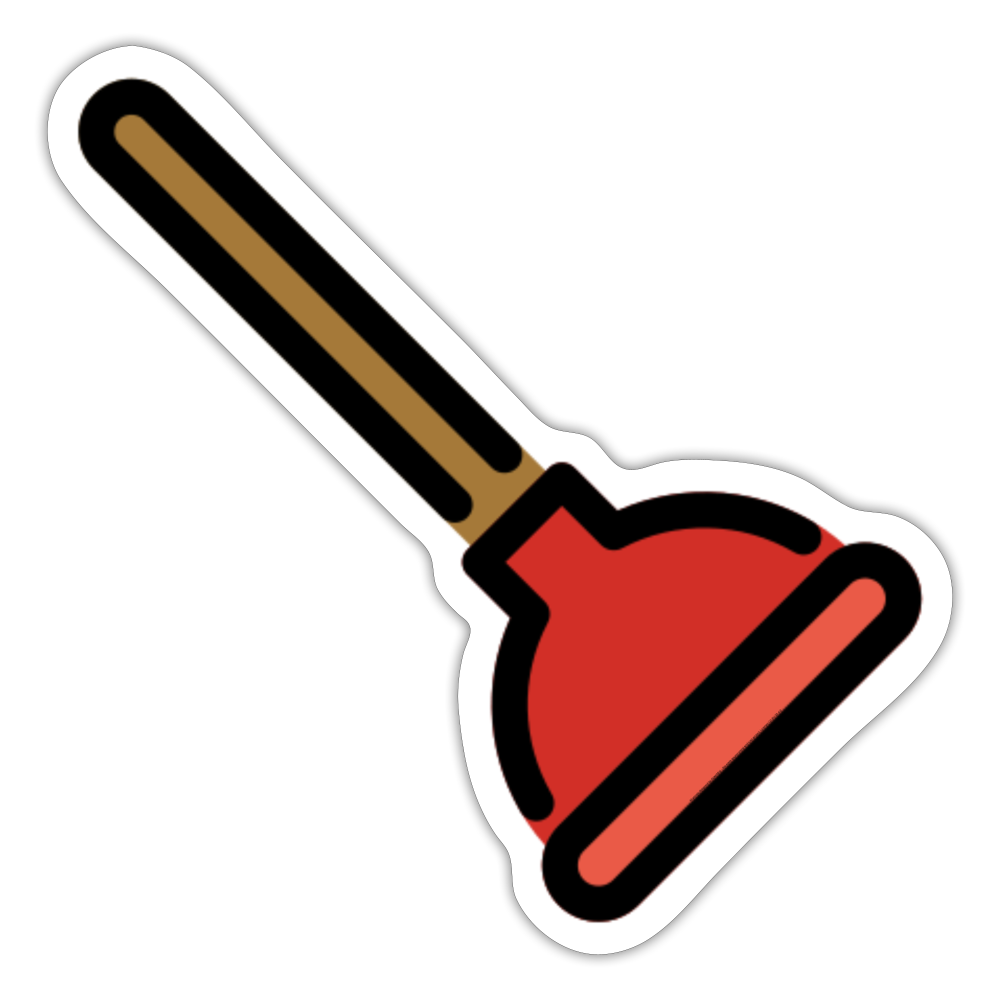 Plunger Moji Sticker - Emoji.Express - white matte