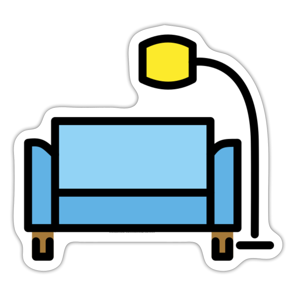 Couch and Lamp Moji Sticker - Emoji.Express - white matte