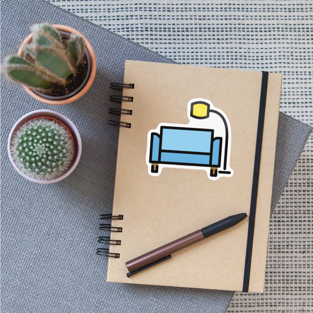 Couch and Lamp Moji Sticker - Emoji.Express - white glossy