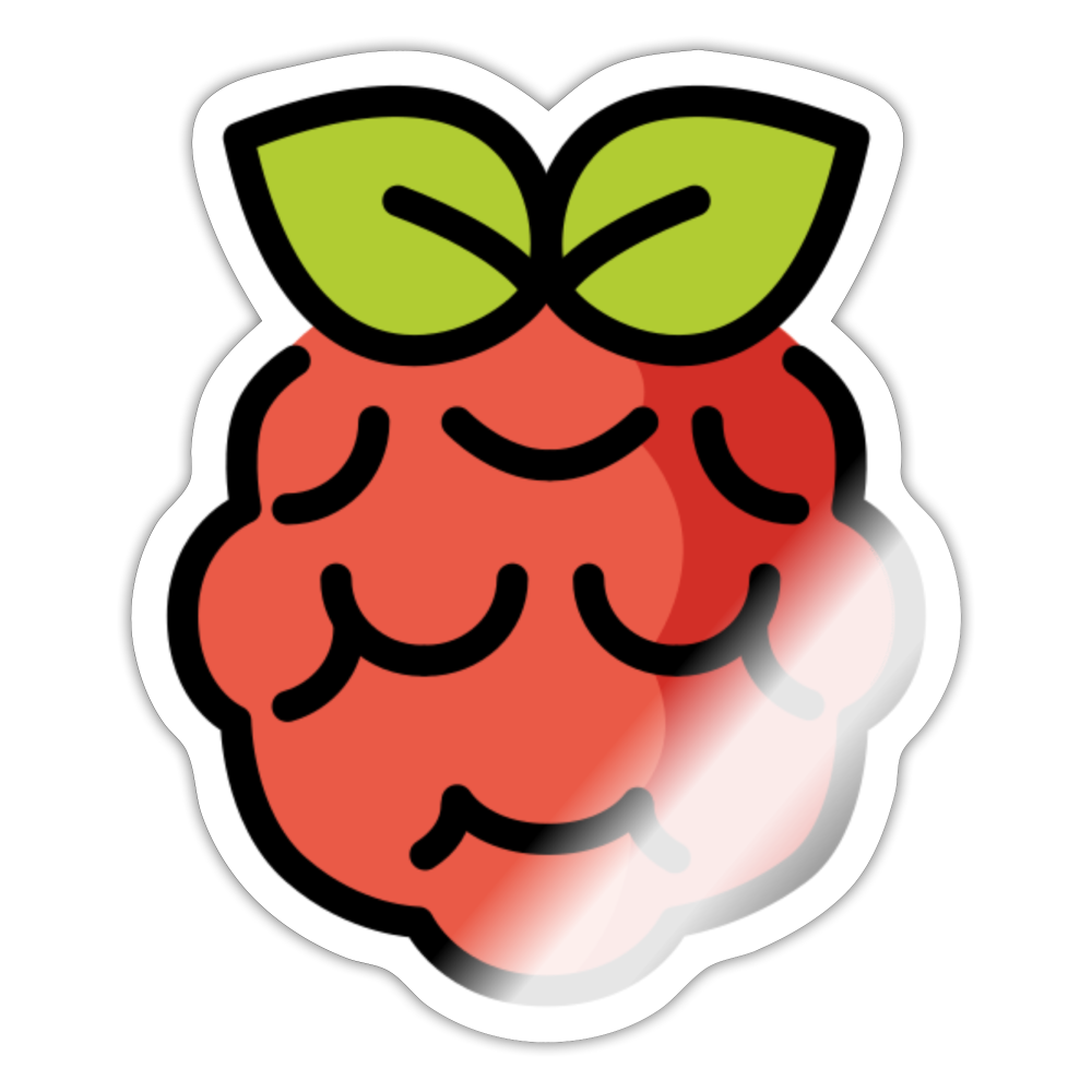 Raspberry Pi Moji Sticker - Emoji.Express - white glossy