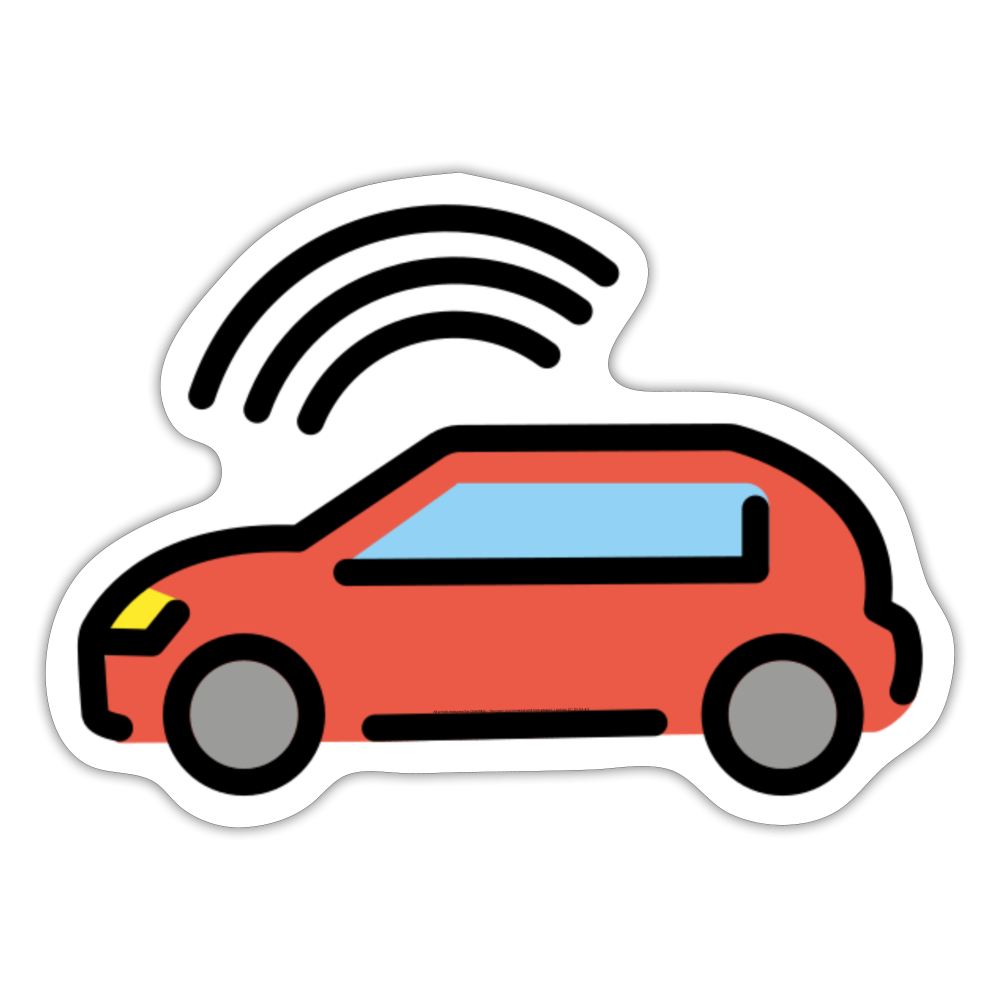 Autonomous Car Moji Sticker - Emoji.Express - white matte