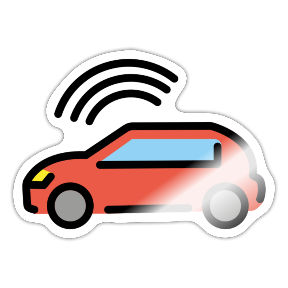 Autonomous Car Moji Sticker - Emoji.Express - white glossy