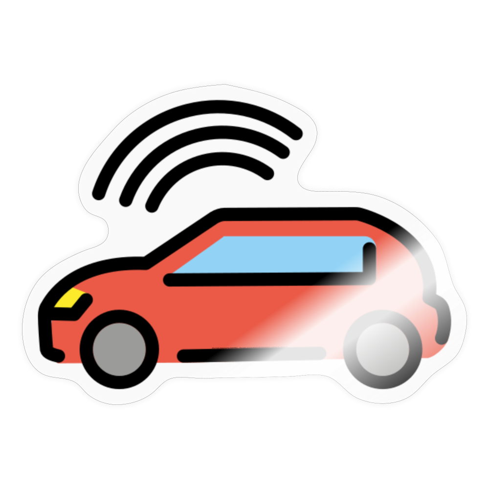 Autonomous Car Moji Sticker - Emoji.Express - transparent glossy