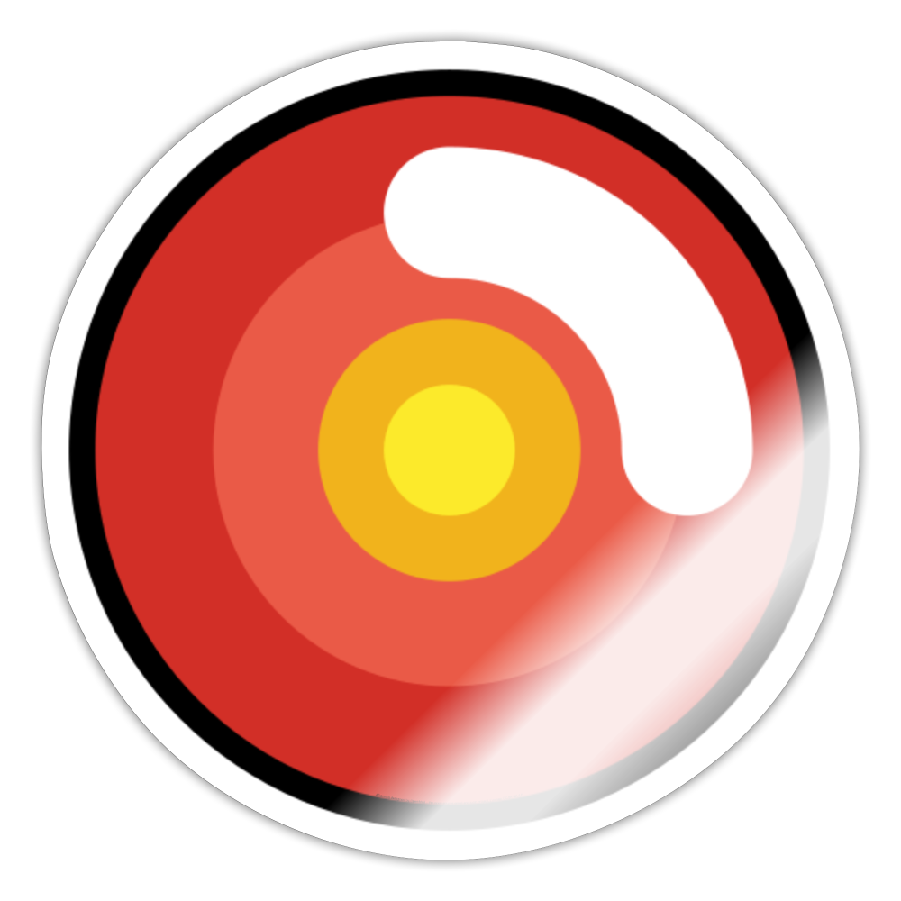 Red Eye Moji Sticker - Emoji.Express - white glossy