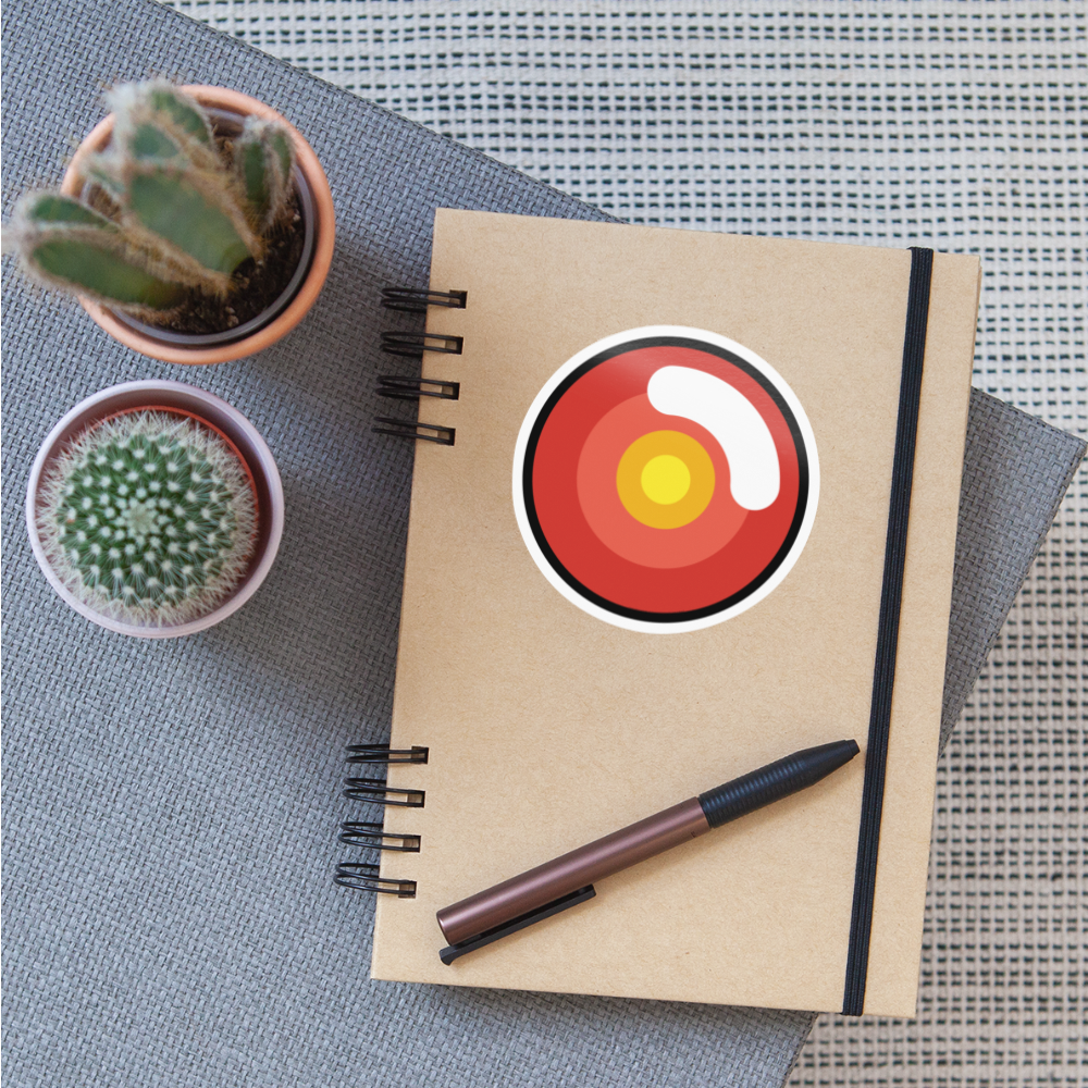 Red Eye Moji Sticker - Emoji.Express - white glossy