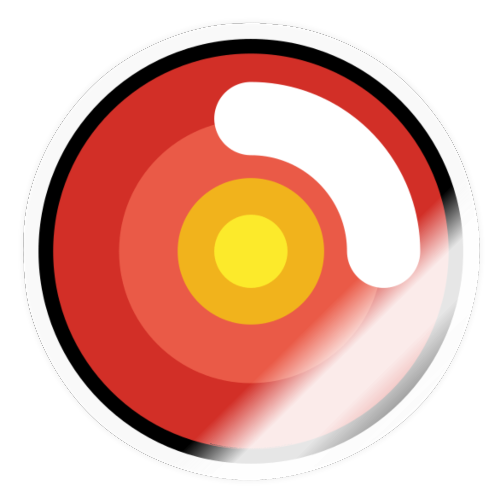 Red Eye Moji Sticker - Emoji.Express - transparent glossy