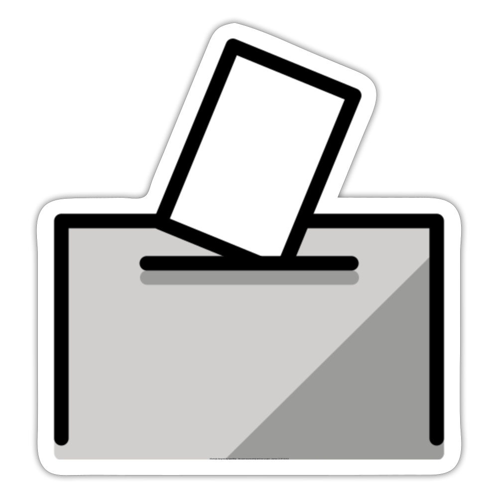 Ballot Box with Ballot Moji Sticker - Emoji.Express - white matte