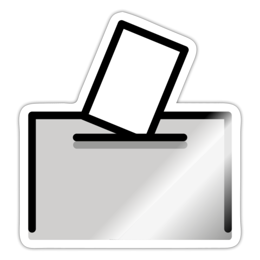 Ballot Box with Ballot Moji Sticker - Emoji.Express - white glossy