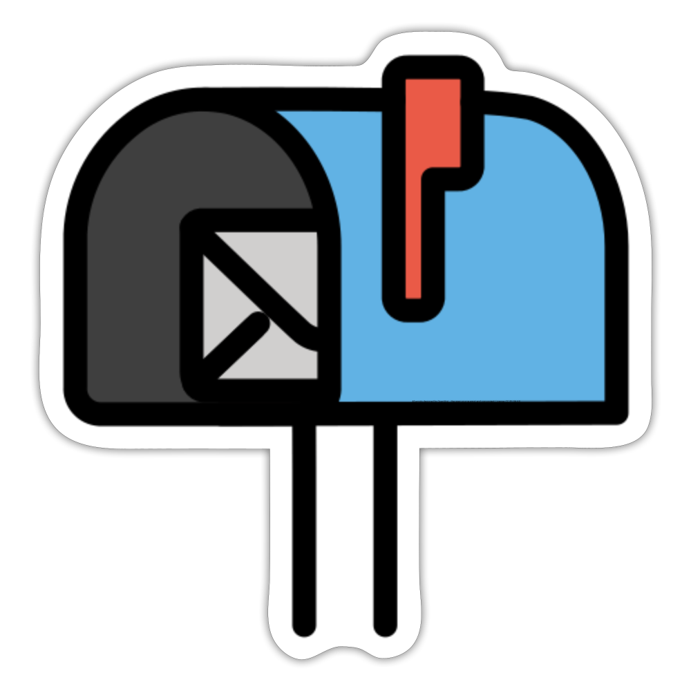 Open Mailbox with Raised Flag Moji Sticker - Emoji.Express - white matte