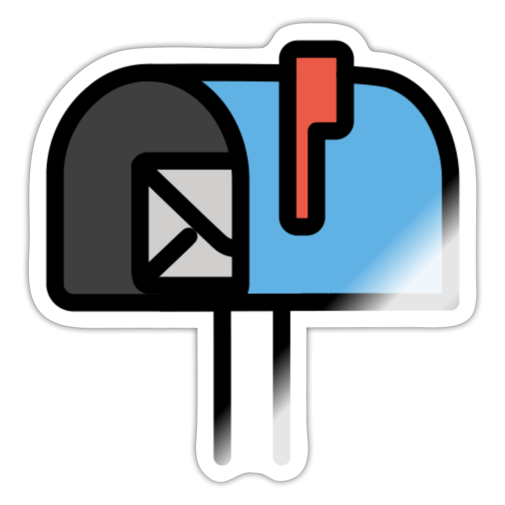 Open Mailbox with Raised Flag Moji Sticker - Emoji.Express - white glossy