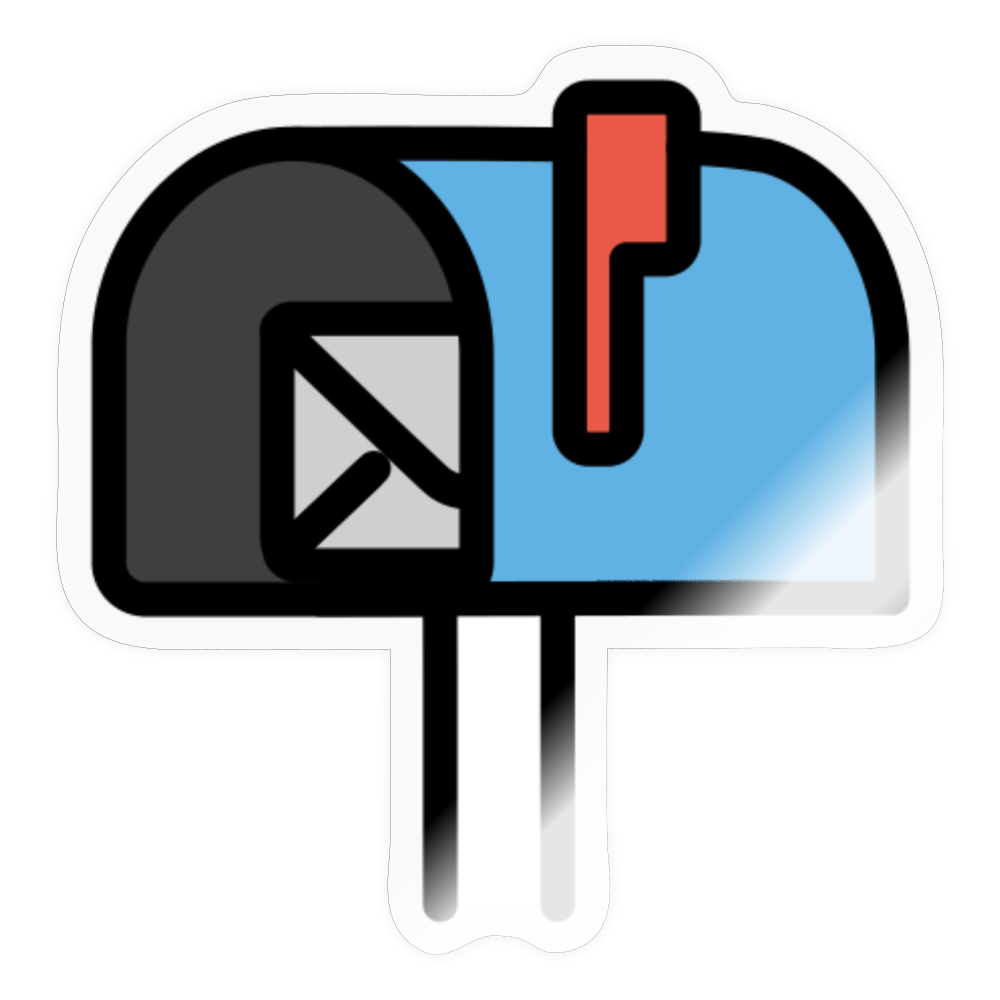 Open Mailbox with Raised Flag Moji Sticker - Emoji.Express - transparent glossy